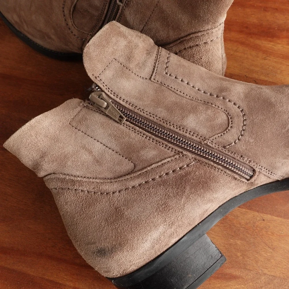 Paul Green Boots Womens SZ UK 6 US 8.5 Brown Boston Suede Coastal Cowgirl Ankle
